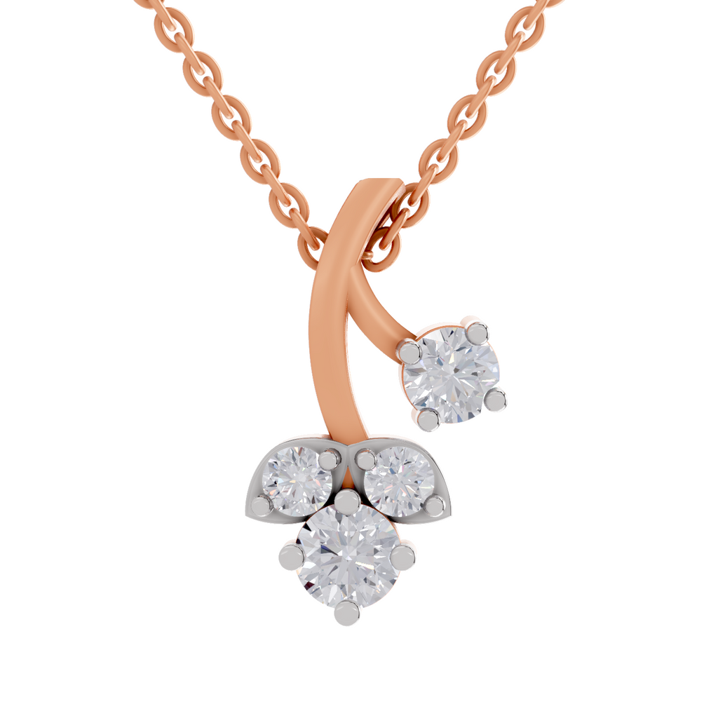 1.1 Carat Trinity Marquise Diamond Pendant Necklace 14K - Rose Gold
