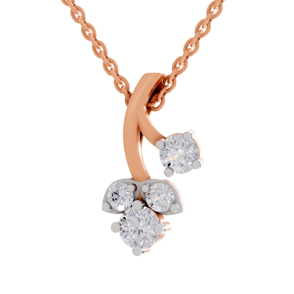 1.1 Carat Trinity Marquise Diamond Pendant Necklace 14K - Rose Gold