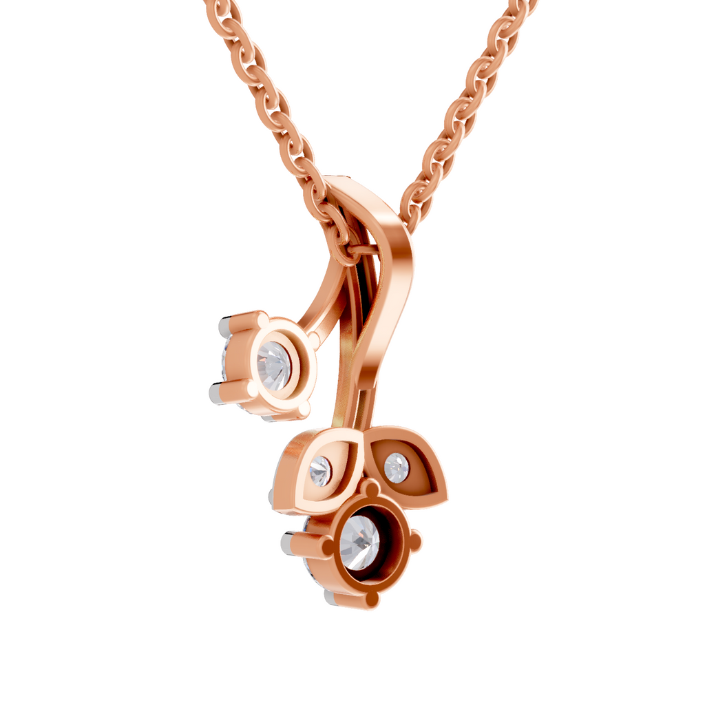 1.1 Carat Trinity Marquise Diamond Pendant Necklace 14K - Rose Gold