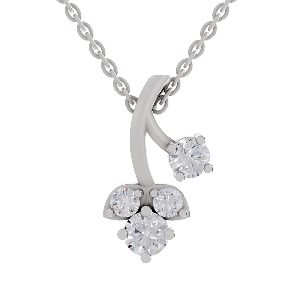 1.1 Carat Trinity Marquise Diamond Pendant Necklace 14K - White Gold