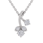 1.1 Carat Trinity Marquise Diamond Pendant Necklace 14K - White Gold