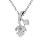 1.1 Carat Trinity Marquise Diamond Pendant Necklace 14K - White Gold