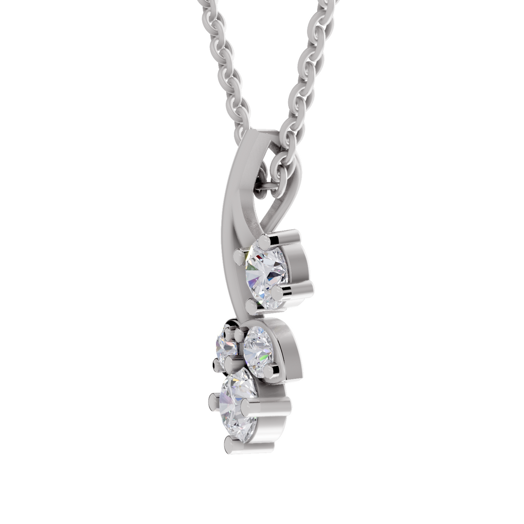 1.1 Carat Trinity Marquise Diamond Pendant Necklace 14K - White Gold