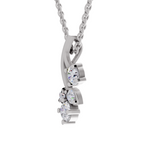 1.1 Carat Trinity Marquise Diamond Pendant Necklace 14K - White Gold