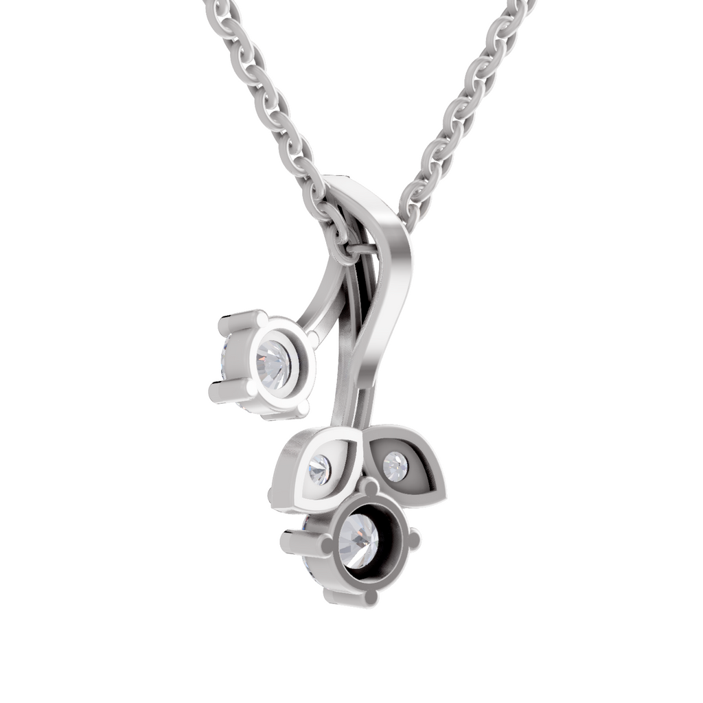 1.1 Carat Trinity Marquise Diamond Pendant Necklace 14K - White Gold