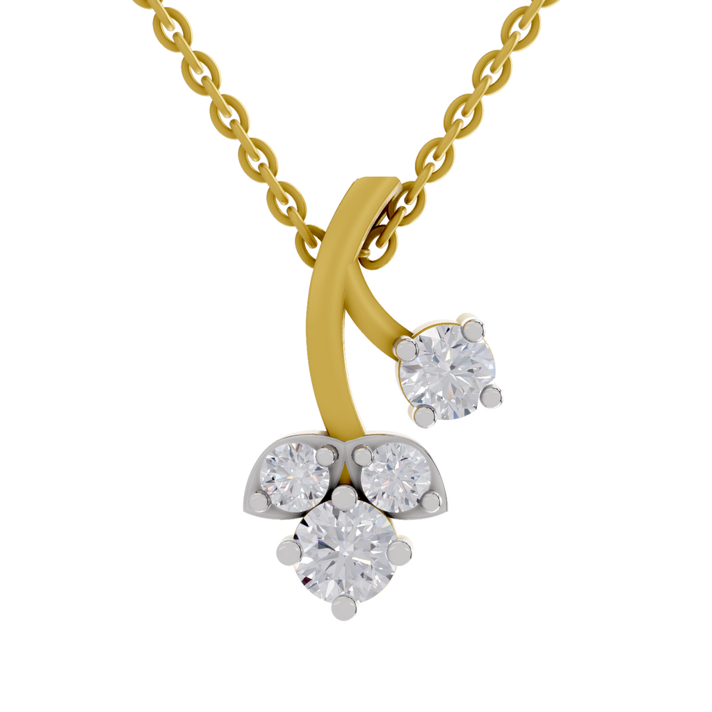 1.1 Carat Trinity Marquise Diamond Pendant Necklace 14K