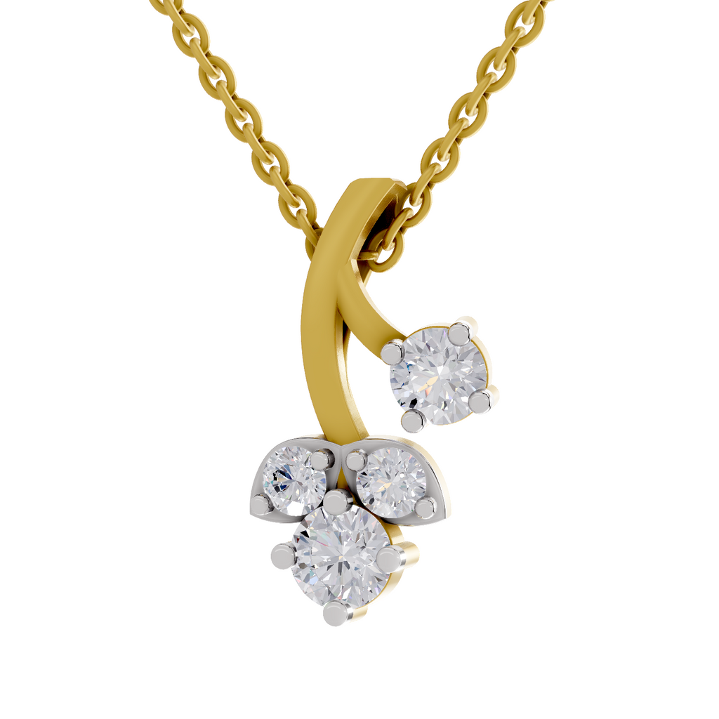 1.1 Carat Trinity Marquise Diamond Pendant Necklace 14K