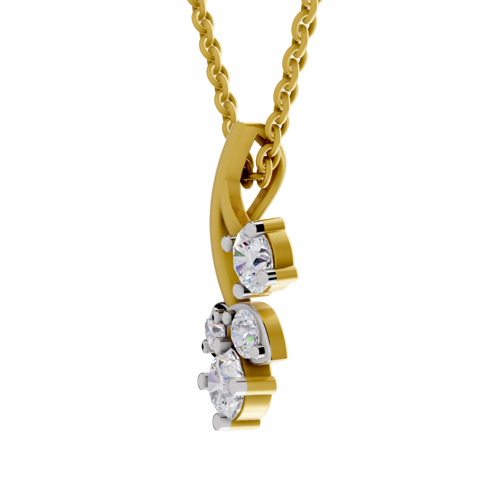 1.1 Carat Trinity Marquise Diamond Pendant Necklace 14K