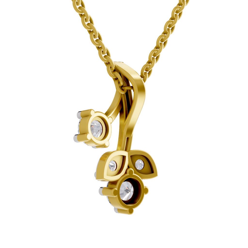 1.1 Carat Trinity Marquise Diamond Pendant Necklace 14K