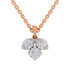 1.29 Carat three-stone Diamond Pendant Necklace 14K - Rose Gold
