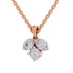 1.29 Carat three-stone Diamond Pendant Necklace 14K - Rose Gold