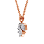 1.29 Carat three-stone Diamond Pendant Necklace 14K - Rose Gold