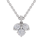 1.29 Carat three-stone Diamond Pendant Necklace 14K - White Gold