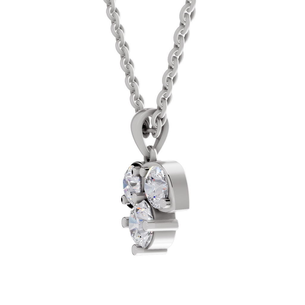 1.29 Carat three-stone Diamond Pendant Necklace 14K - White Gold