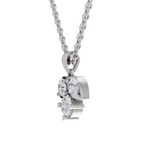 1.29 Carat three-stone Diamond Pendant Necklace 14K - White Gold