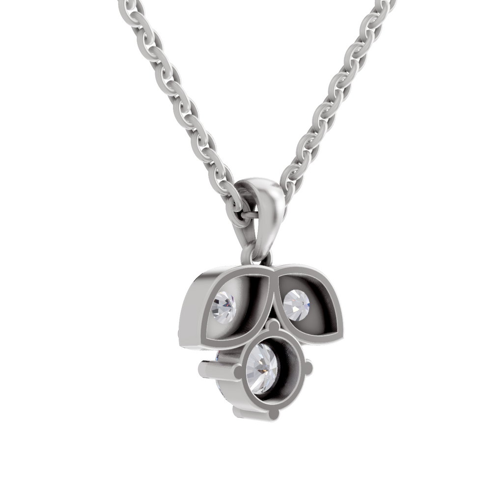 1.29 Carat three-stone Diamond Pendant Necklace 14K - White Gold