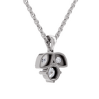 1.29 Carat three-stone Diamond Pendant Necklace 14K - White Gold