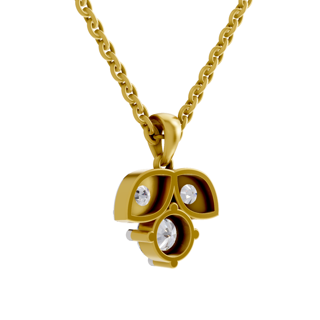 1.29 Carat three-stone Diamond Pendant Necklace 14K