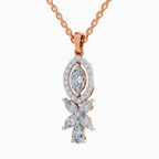 1.39 Carat Marquise and Floral Diamond Pendant Necklace 14K - Rose Gold