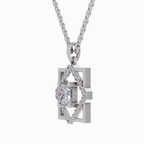 1.63 Carat Princess Cut Diamond Pendant Necklace 14K - White Gold