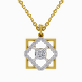 1.63 Carat Princess Cut Diamond Pendant Necklace 14K