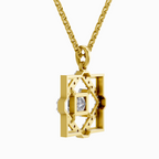 1.63 Carat Princess Cut Diamond Pendant Necklace 14K