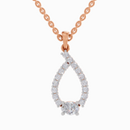 1.92 Carat Halo Teardrop Diamond Pendant Necklace 14K - Rose Gold