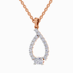 1.92 Carat Halo Teardrop Diamond Pendant Necklace 14K - Rose Gold