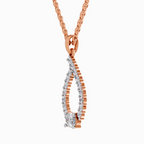 1.92 Carat Halo Teardrop Diamond Pendant Necklace 14K - Rose Gold