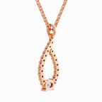 1.92 Carat Halo Teardrop Diamond Pendant Necklace 14K - Rose Gold