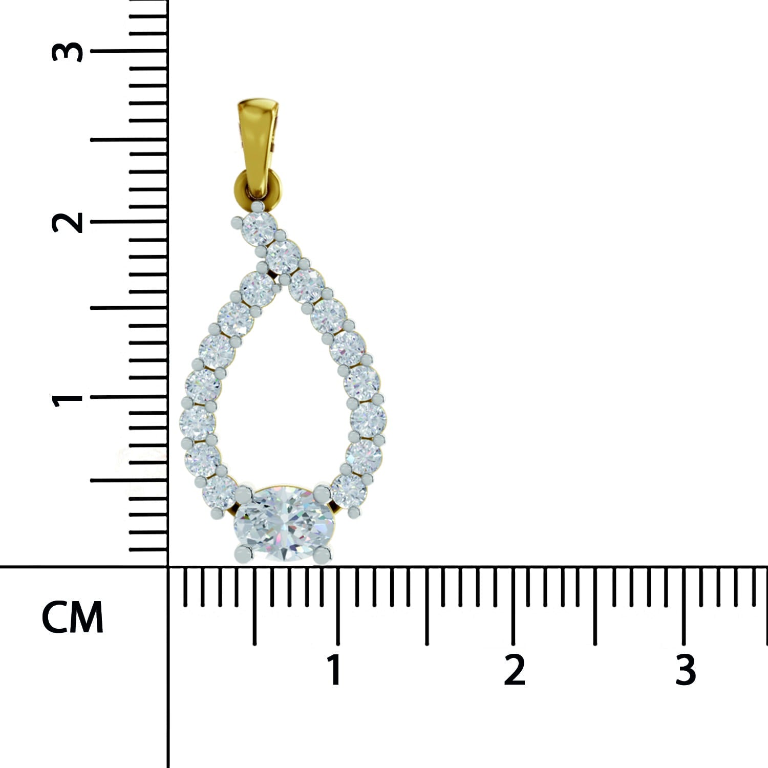 Stunning Teardrop Halo Diamond Necklace