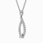 1.92 Carat Halo Teardrop Diamond Pendant Necklace 14K - White Gold