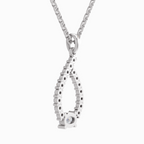 1.92 Carat Halo Teardrop Diamond Pendant Necklace 14K - White Gold