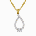 1.92 Carat Halo Teardrop Diamond Pendant Necklace 14K