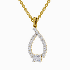 1.92 Carat Halo Teardrop Diamond Pendant Necklace 14K