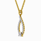 1.92 Carat Halo Teardrop Diamond Pendant Necklace 14K