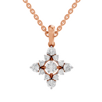 0.95 Carat Diamond Bloom Pendant Necklace 14K - Rose Gold