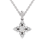 0.95 Carat Diamond Bloom Pendant Necklace 14K - White Gold