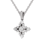 0.95 Carat Diamond Bloom Pendant Necklace 14K - White Gold