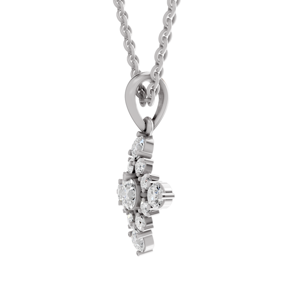 0.95 Carat Diamond Bloom Pendant Necklace 14K - White Gold