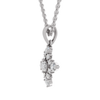 0.95 Carat Diamond Bloom Pendant Necklace 14K - White Gold
