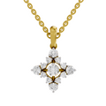 0.95 Carat Diamond Bloom Pendant Necklace 14K
