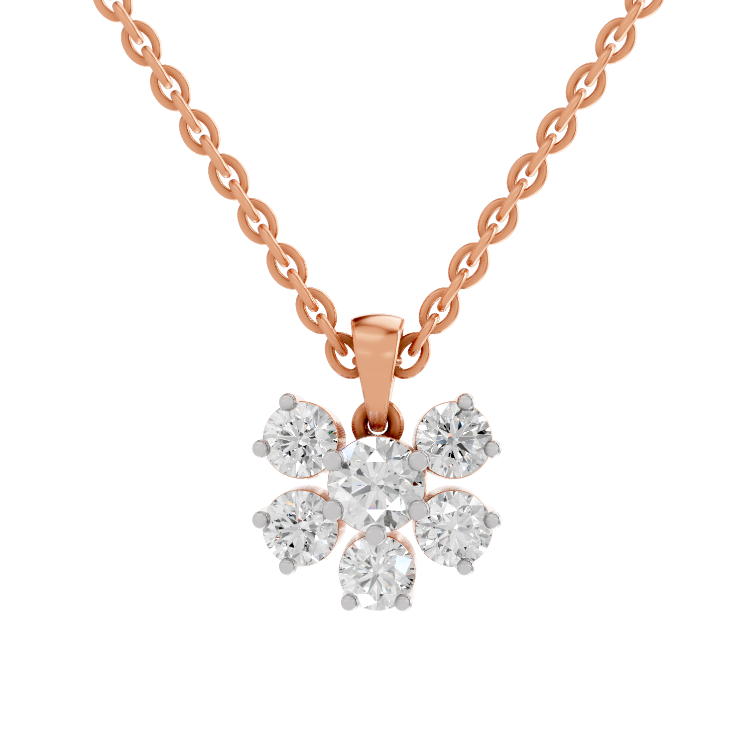 3.08 Carat Celeste Bloom Diamond Pendant Necklace 14K - Rose Gold