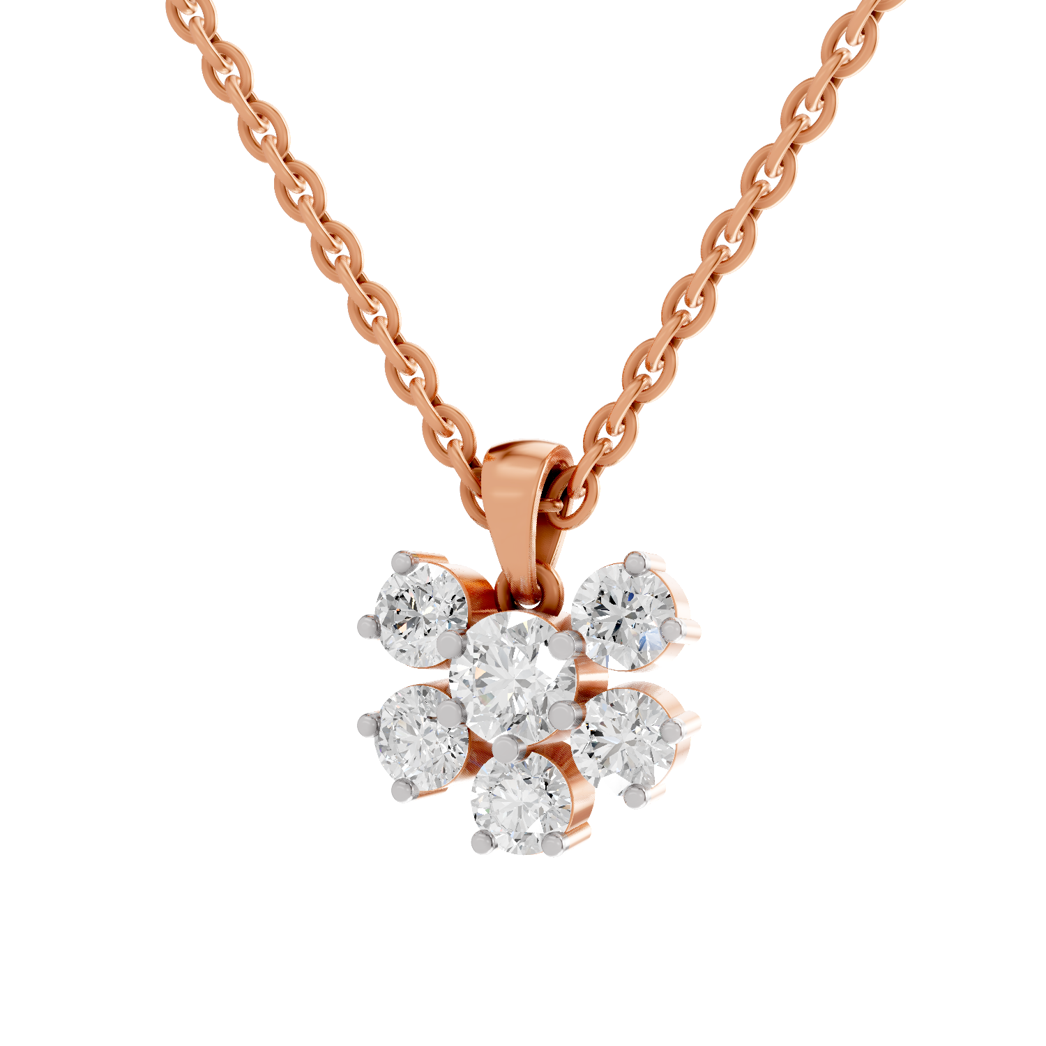 3.08 Carat Celeste Bloom Diamond Pendant Necklace 14K - Rose Gold