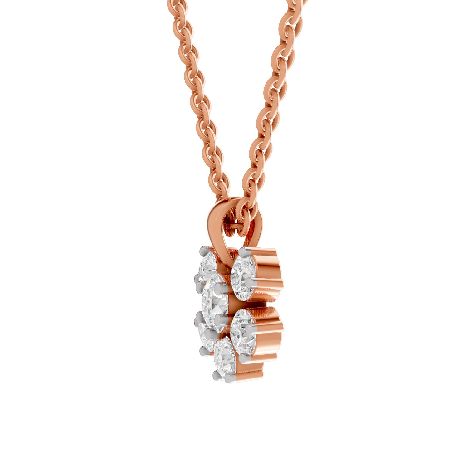 3.08 Carat Celeste Bloom Diamond Pendant Necklace 14K - Rose Gold