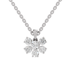 3.08 Carat Celeste Bloom Diamond Pendant Necklace 14K - White Gold