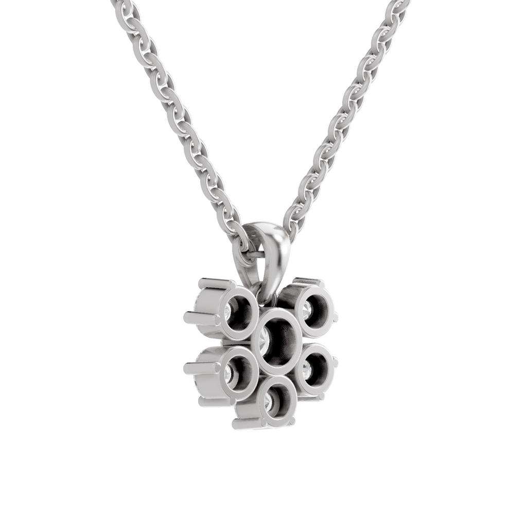 3.08 Carat Celeste Bloom Diamond Pendant Necklace 14K - White Gold