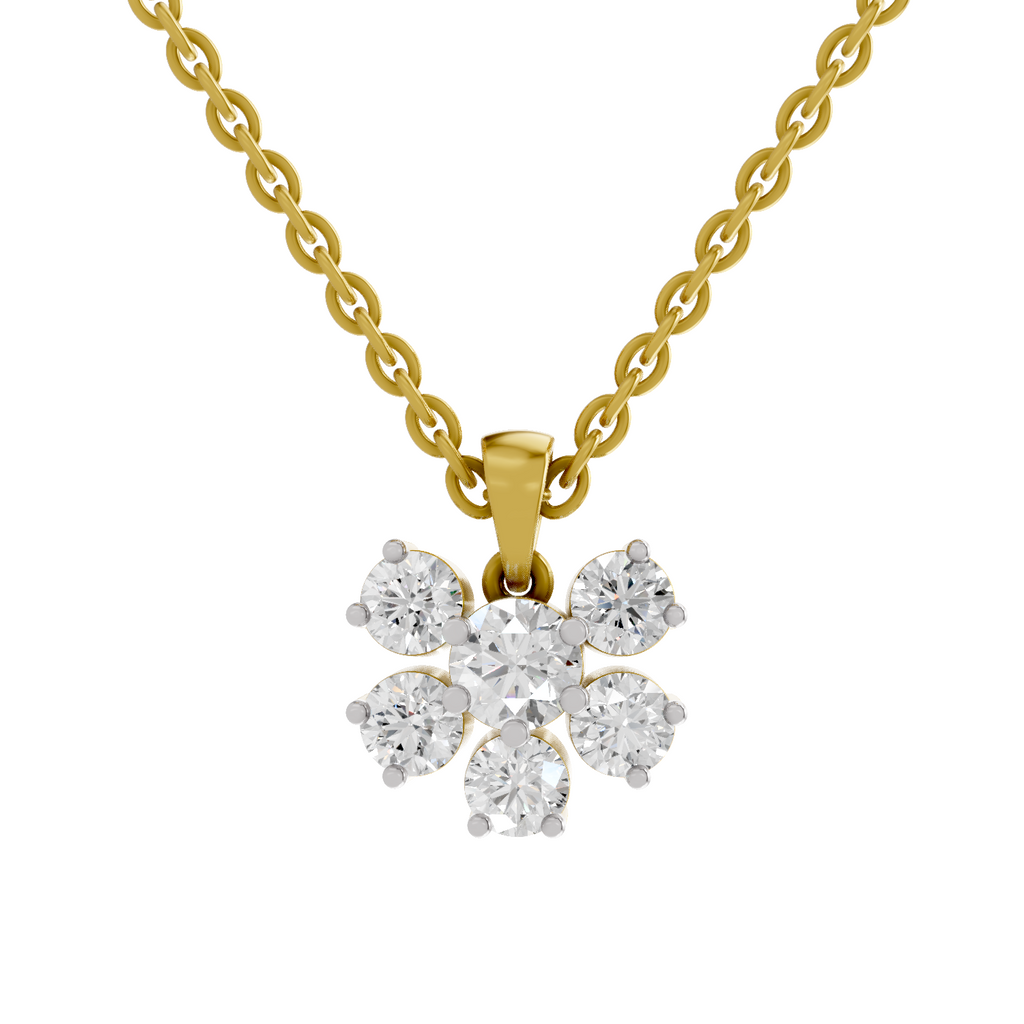 3.08 Carat Celeste Bloom Diamond Pendant Necklace 14K