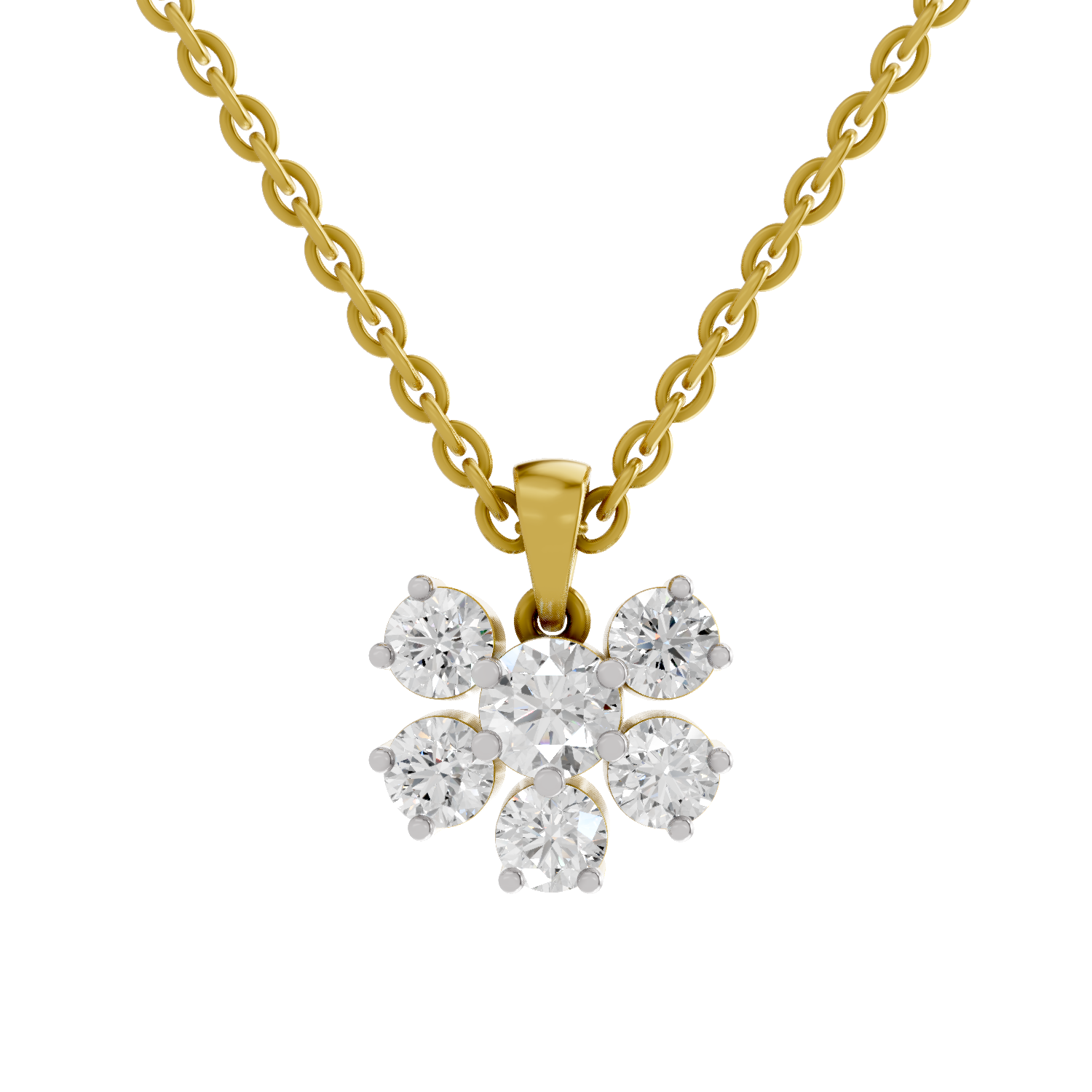 3.08 Carat Celeste Bloom Diamond Pendant Necklace 14K