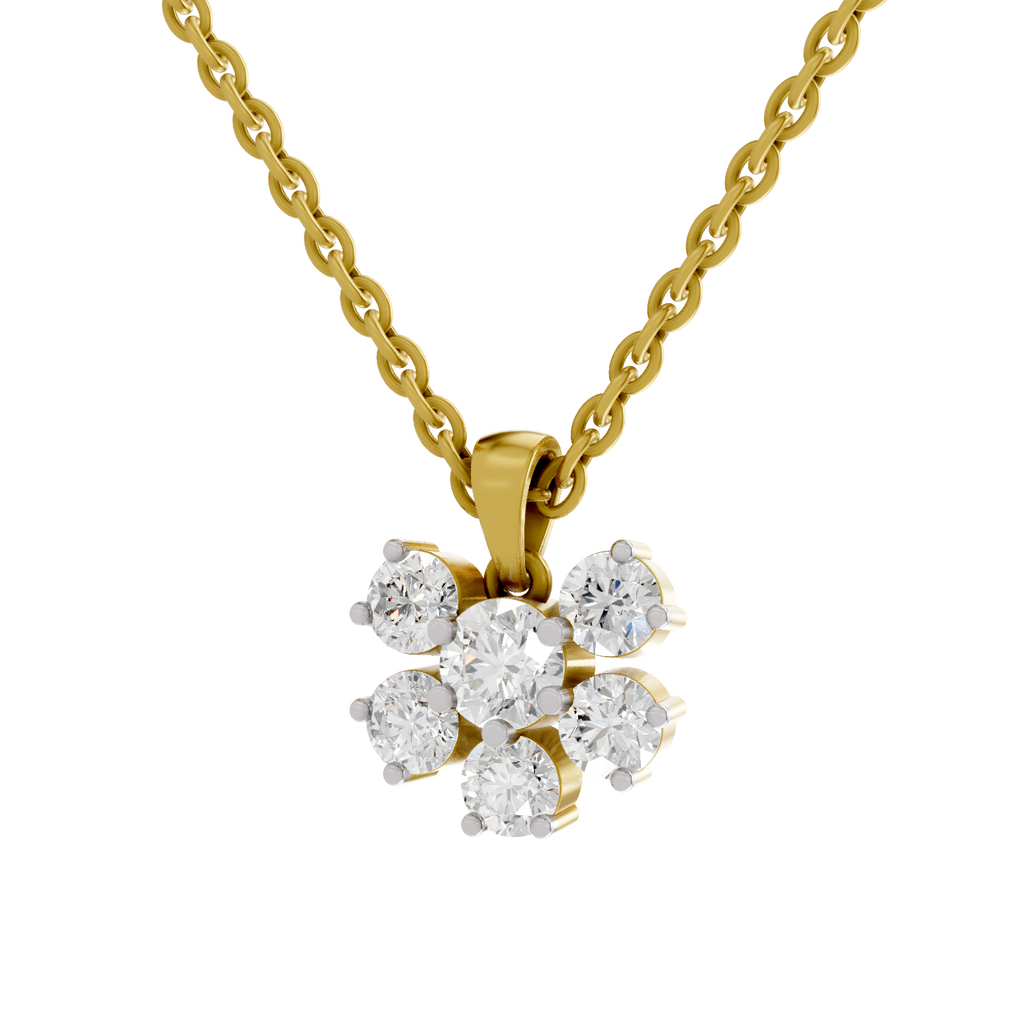 3.08 Carat Celeste Bloom Diamond Pendant Necklace 14K